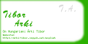 tibor arki business card